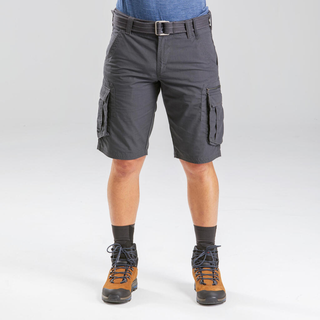 Short cargo de trek voyage - TRAVEL 100 gris homme